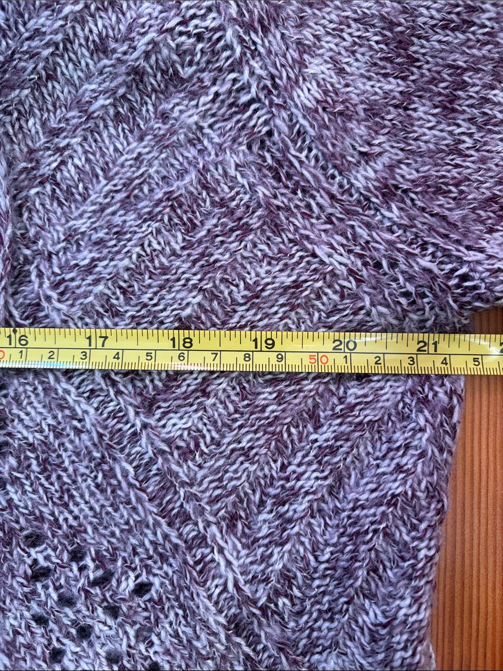 Reitmans Heathered Purple and White Cardigan Open Front Detailed Knit XL - Picture 9 of 11